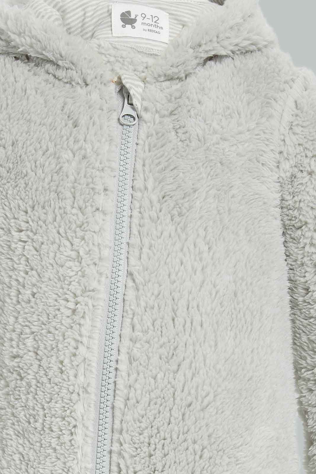 Redtag-Hooded-Fluffy-Pramsuit-Grey-Category:Coats,-Colour:Grey,-Deals:New-In,-Dept:New-Born,-Filter:Baby-(0-to-12-Mths),-NBB-Coats,-New-In-NBB-APL,-Non-Sale,-Section:Boys-(0-to-14Yrs),-W22B-Baby-0 to 12 Months