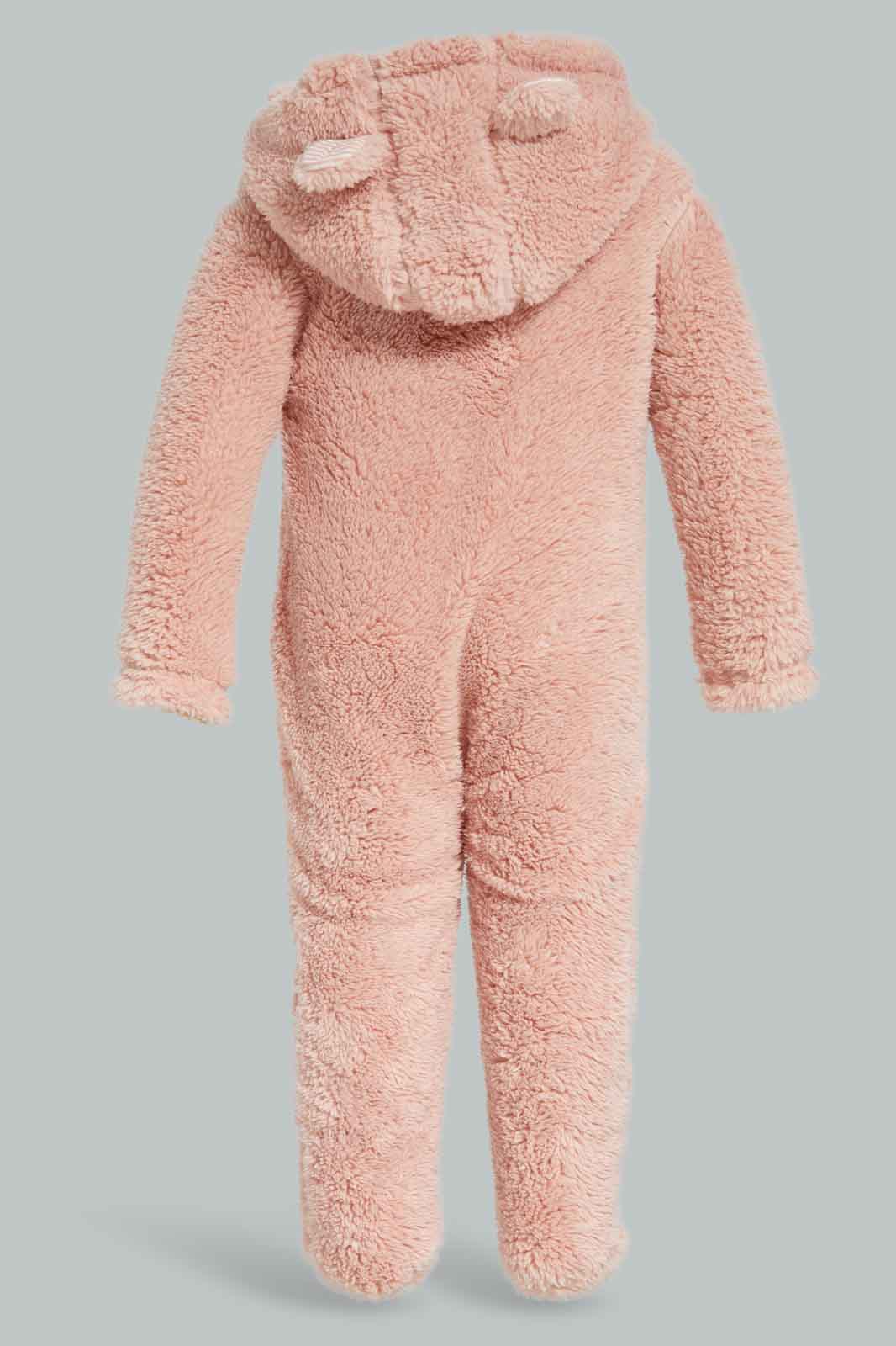 Redtag-Hooded-Fluffy-Pramsuit-Pink-Category:Coats,-Colour:Apricot,-Deals:New-In,-Dept:New-Born,-Filter:Baby-(0-to-12-Mths),-NBG-Coats,-New-In-NBG-APL,-Non-Sale,-Section:Girls-(0-to-14Yrs),-W22B-Baby-0 to 12 Months