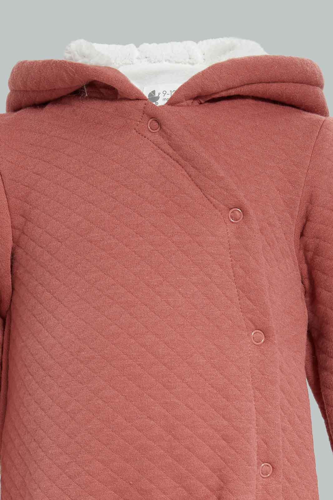 Redtag-Quilted-Jacquard-Pramsuit-Pink-Category:Coats,-Colour:Apricot,-Deals:New-In,-Dept:New-Born,-Filter:Baby-(0-to-12-Mths),-NBG-Coats,-New-In-NBG-APL,-Non-Sale,-Section:Girls-(0-to-14Yrs),-W22B-Baby-0 to 12 Months