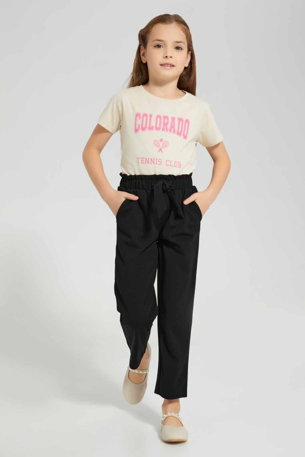 Redtag-Basic-Tee---Slogan-Cream-Category:T-Shirts,-Colour:Cream,-Deals:New-In,-Filter:Girls-(2-to-8-Yrs),-GIR-T-Shirts,-New-In-GIR-APL,-Non-Sale,-Section:Girls-(0-to-14Yrs),-TBL,-W22A-Girls-2 to 8 Years