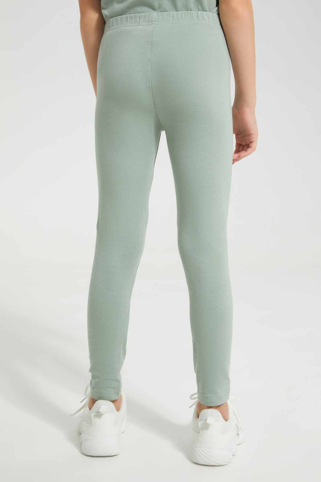 Redtag-Basic-Legging---Sage-Category:Jeggings,-Colour:Grey,-Deals:New-In,-Filter:Girls-(2-to-8-Yrs),-GIR-Jeggings,-New-In-GIR-APL,-Non-Sale,-Section:Girls-(0-to-14Yrs),-TBL,-W22A-Girls-2 to 8 Years