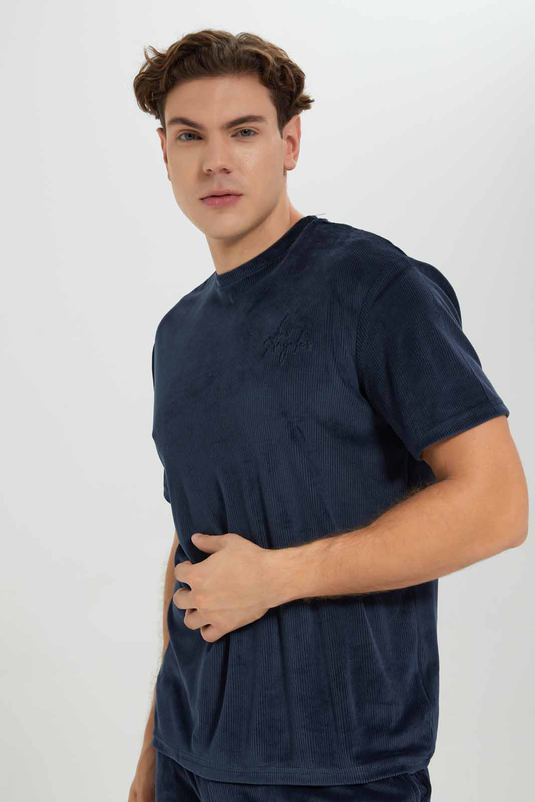 Redtag-Navy-Relax-Fit-T-Shirt-Category:Sweatshirts,-Colour:Navy,-Deals:New-In,-Filter:Men's-Clothing,-Men-Loungewear-Sweatshirts,-Men-Sweatshirts,-New-In-Men-APL,-Non-Sale,-Section:Men,-W22B--