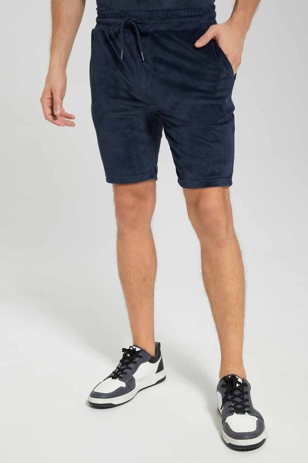 Redtag-Nevy-Relax-Fit-Shorts-Category:Joggers,-Colour:Navy,-Deals:New-In,-Filter:Men's-Clothing,-Men-Joggers,-Men-Loungewear-Pants,-New-In-Men-APL,-Non-Sale,-Section:Men,-W22B--