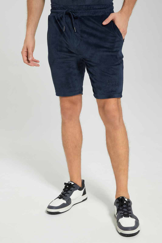 Redtag-Nevy-Relax-Fit-Shorts-Category:Joggers,-Colour:Navy,-Deals:New-In,-Filter:Men's-Clothing,-Men-Joggers,-Men-Loungewear-Pants,-New-In-Men-APL,-Non-Sale,-Section:Men,-W22B--