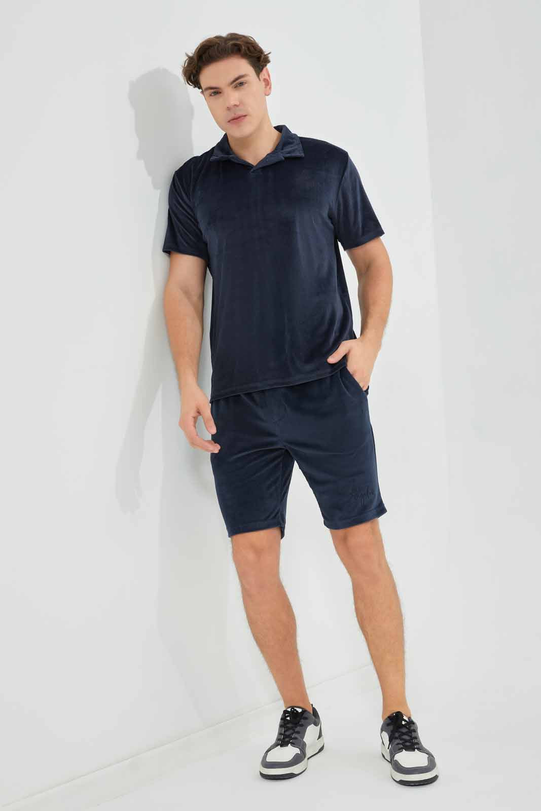 Redtag-Nevy-Relax-Fit-Shorts-Category:Joggers,-Colour:Navy,-Deals:New-In,-Filter:Men's-Clothing,-Men-Joggers,-Men-Loungewear-Pants,-New-In-Men-APL,-Non-Sale,-Section:Men,-W22B--