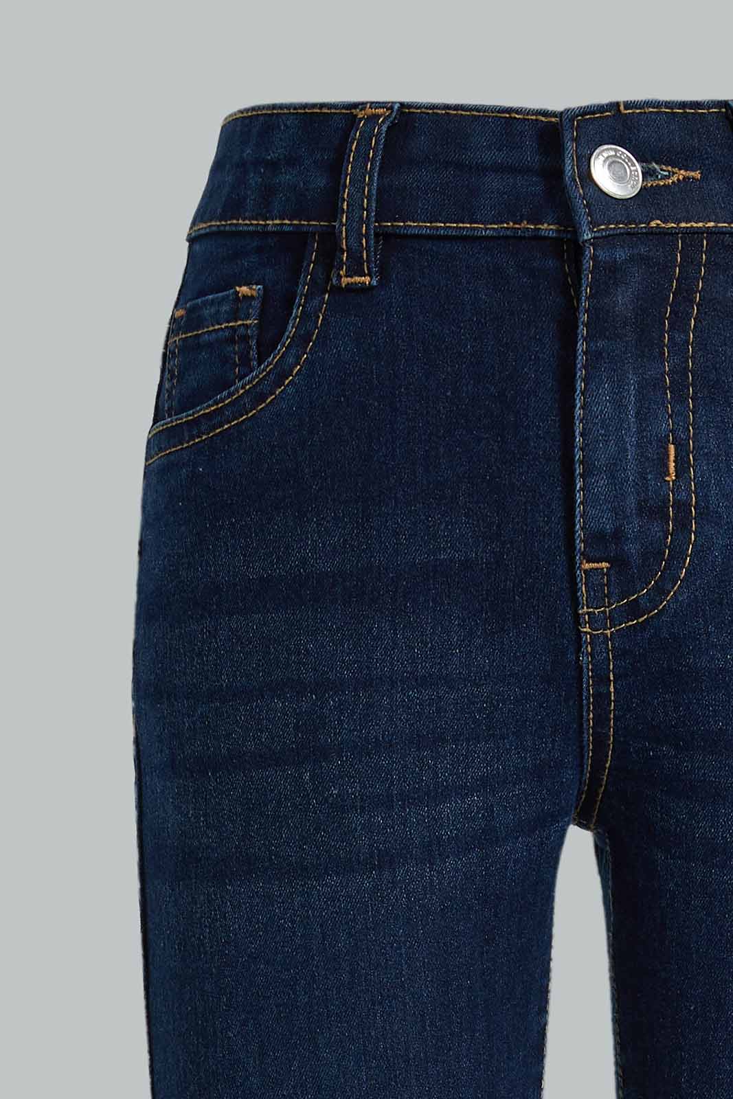 Redtag-Dk-Wash-Flared-Skinny-Jeans-Category:Jeans,-Colour:Dark-Wash,-Deals:New-In,-Filter:Senior-Girls-(8-to-14-Yrs),-FIT-WALL-(FTW),-GSR-Jeans,-New-In-GSR-APL,-Non-Sale,-Section:Girls-(0-to-14Yrs),-W22A-Senior-Girls-9 to 14 Years