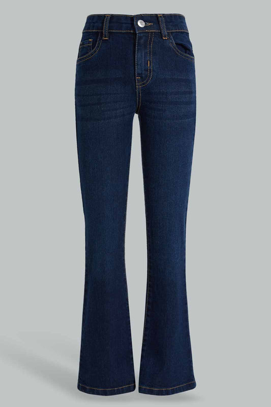 Redtag-Dk-Wash-Flared-Skinny-Jeans-Category:Jeans,-Colour:Dark-Wash,-Deals:New-In,-Filter:Senior-Girls-(8-to-14-Yrs),-FIT-WALL-(FTW),-GSR-Jeans,-New-In-GSR-APL,-Non-Sale,-Section:Girls-(0-to-14Yrs),-W22A-Senior-Girls-9 to 14 Years