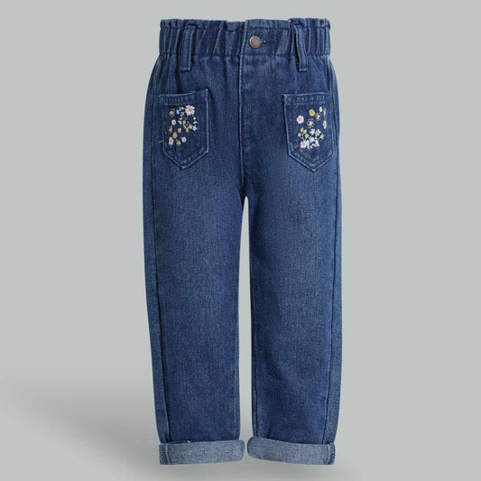 Redtag-Blue-Embroidry-Jean-Category:Jeans,-Colour:Blue,-Deals:New-In,-Filter:Infant-Girls-(3-to-24-Mths),-ING-Jeans,-New-In-ING-APL,-Non-Sale,-Section:Girls-(0-to-14Yrs),-W22A-Infant-Girls-3 to 24 Months