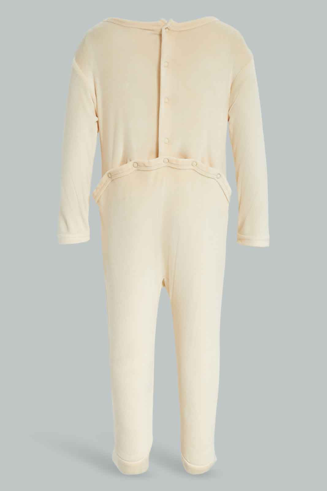 Redtag-White-3D-teddy-Bear-Velour-Sleepsuit-Category:Sleepsuits,-Colour:White,-Deals:New-In,-Dept:New-Born,-Filter:Baby-(0-to-12-Mths),-NBB-Sleepsuits,-New-In-NBB-APL,-Non-Sale,-Section:Boys-(0-to-14Yrs),-W22B-Baby-0 to 12 Months