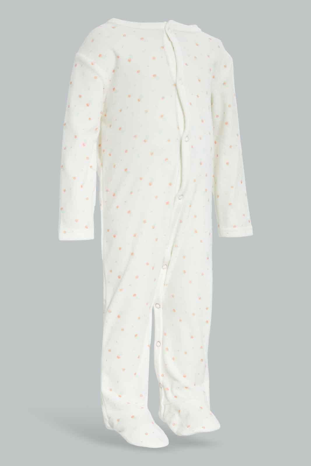 Redtag-White-AOP-Floral-Velour-Sleepsuit-Category:Sleepsuits,-Colour:White,-Deals:New-In,-Dept:New-Born,-Filter:Baby-(0-to-12-Mths),-NBB-Sleepsuits,-New-In-NBB-APL,-Non-Sale,-Section:Boys-(0-to-14Yrs),-W22B-Baby-0 to 12 Months