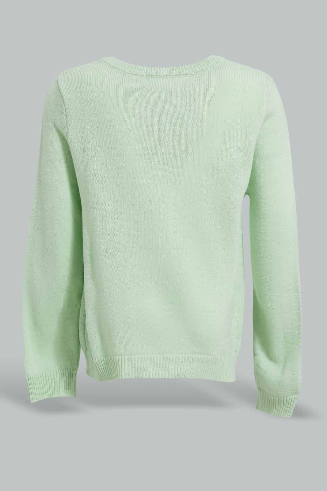 Redtag-Mint-bow-Detail-pockets-cardigan-Category:Cardigans,-Colour:Mint,-Deals:New-In,-Filter:Infant-Girls-(3-to-24-Mths),-ING-Cardigans,-New-In-ING-APL,-Non-Sale,-Section:Girls-(0-to-14Yrs),-W22A-Infant-Girls-3 to 24 Months