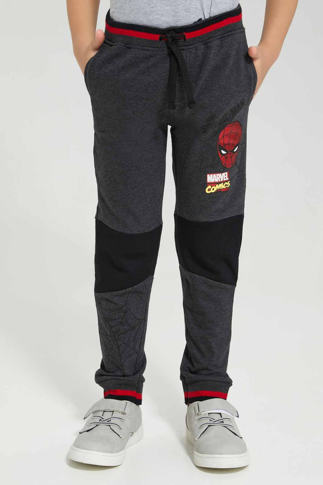 Redtag-Charcoal-Spiderman-Fashion-Jog-Pant-BOY-Joggers,-Category:Joggers,-CHR,-Colour:Charcoal,-Deals:New-In,-Filter:Boys-(2-to-8-Yrs),-New-In-BOY-APL,-Non-Sale,-Section:Boys-(0-to-14Yrs),-TBL,-W22A-Boys-2 to 8 Years