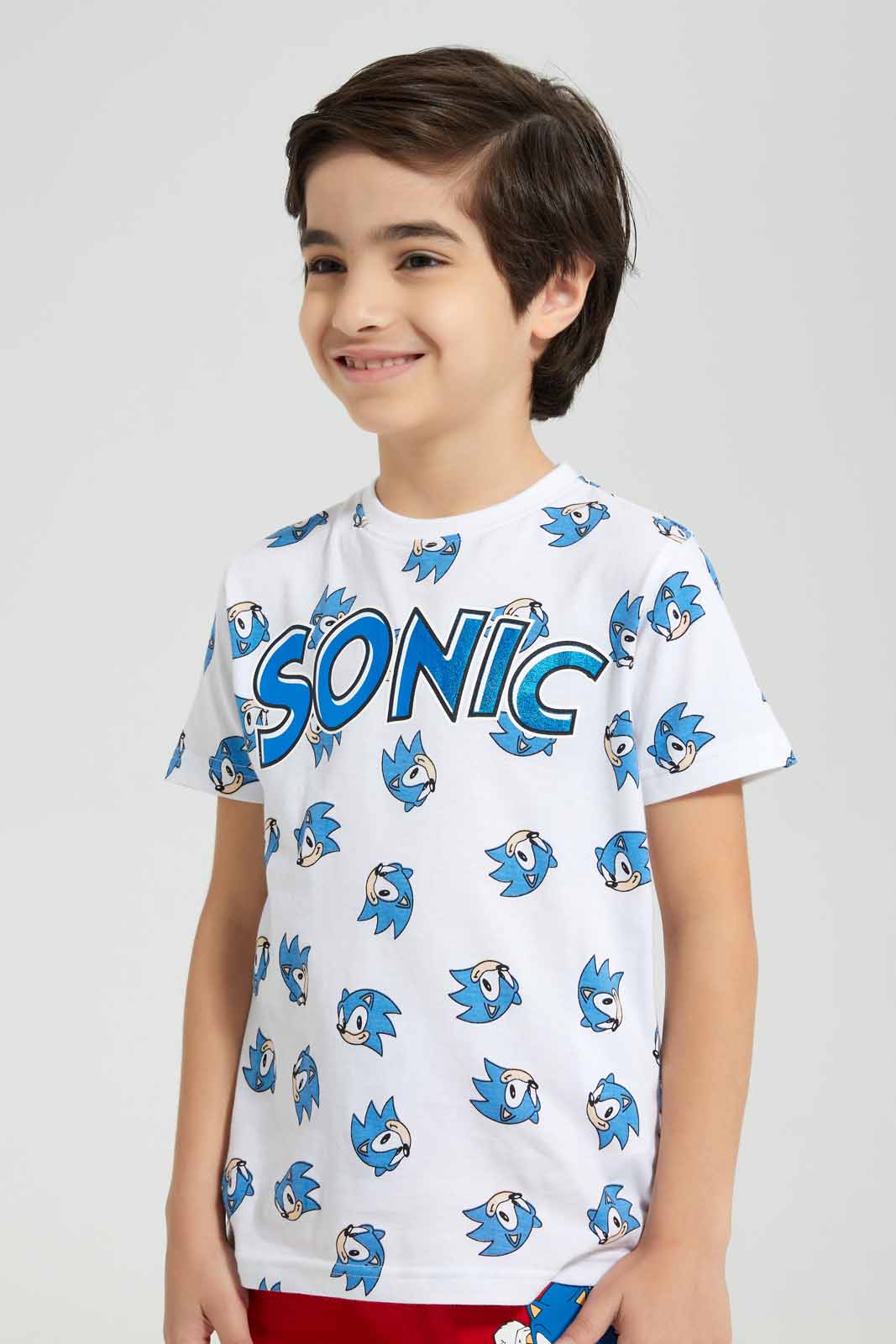 Redtag-White-Sonic-AOP-Short-Sleeve-T-Shirt-BOY-T-Shirts,-Category:T-Shirts,-CHR,-Colour:White,-Deals:New-In,-Filter:Boys-(2-to-8-Yrs),-New-In-BOY-APL,-Non-Sale,-Section:Boys-(0-to-14Yrs),-TBL,-W22A-Boys-2 to 8 Years