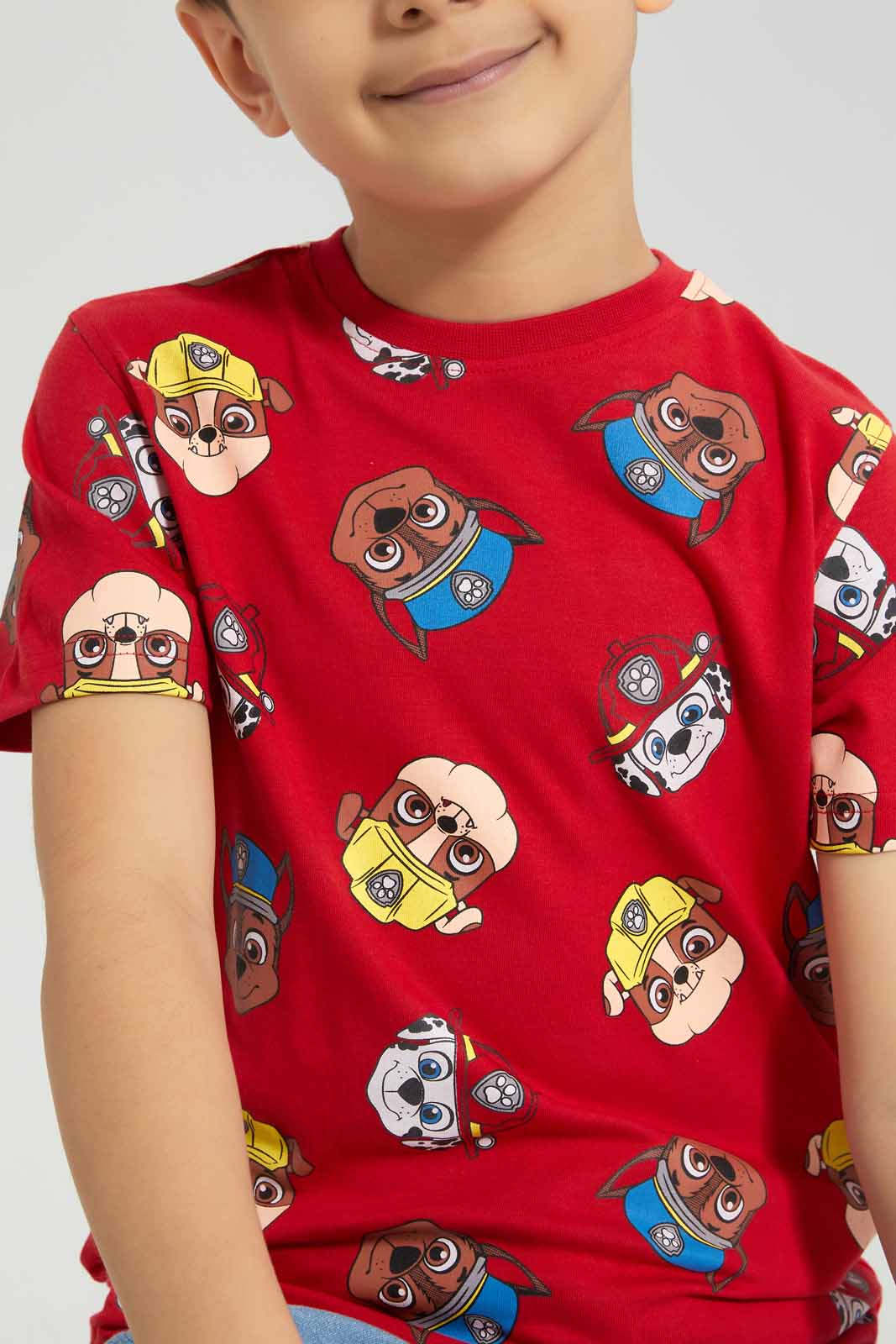 Redtag-Red-Paw-Patrol-AOP-Short-Sleeve-T-Shirt-BOY-T-Shirts,-Category:T-Shirts,-CHR,-Colour:Red,-Deals:New-In,-Filter:Boys-(2-to-8-Yrs),-New-In-BOY-APL,-Non-Sale,-Section:Boys-(0-to-14Yrs),-TBL,-W22A-Boys-2 to 8 Years
