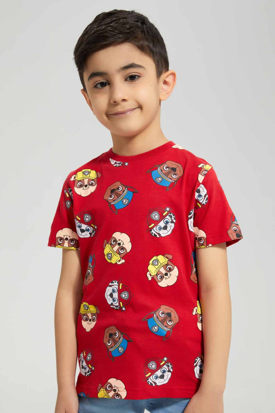 Redtag-Red-Paw-Patrol-AOP-Short-Sleeve-T-Shirt-BOY-T-Shirts,-Category:T-Shirts,-CHR,-Colour:Red,-Deals:New-In,-Filter:Boys-(2-to-8-Yrs),-New-In-BOY-APL,-Non-Sale,-Section:Boys-(0-to-14Yrs),-TBL,-W22A-Boys-2 to 8 Years