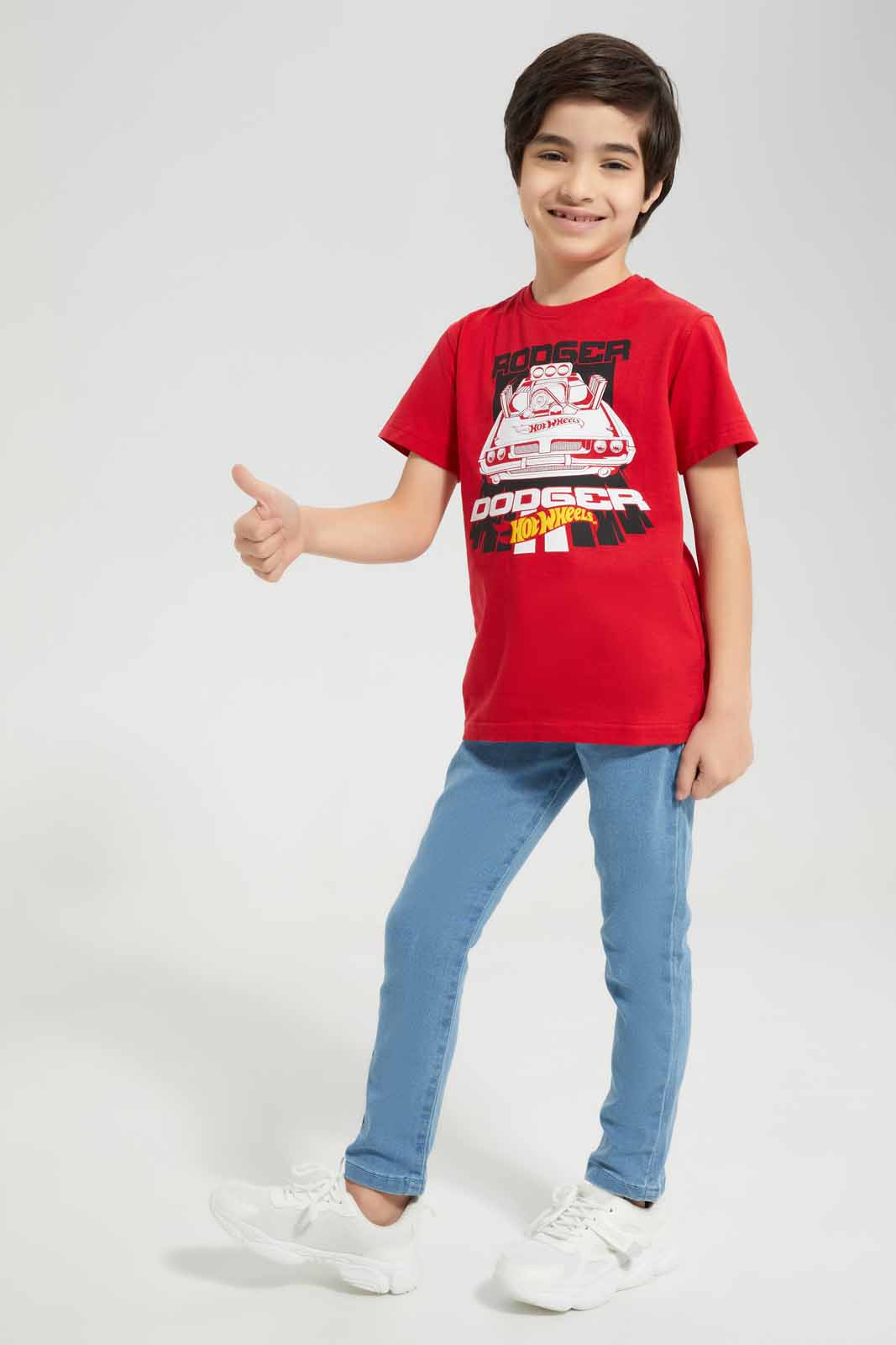 Redtag-Red-Hot-Wheel-Short-Sleeve-T-Shirt-BOY-T-Shirts,-Category:T-Shirts,-CHR,-Colour:Red,-Deals:New-In,-Filter:Boys-(2-to-8-Yrs),-New-In-BOY-APL,-Non-Sale,-Section:Boys-(0-to-14Yrs),-TBL,-W22A-Boys-2 to 8 Years