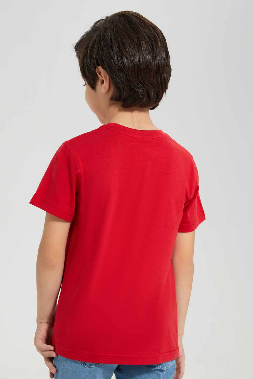 Redtag-Red-Hot-Wheel-Short-Sleeve-T-Shirt-BOY-T-Shirts,-Category:T-Shirts,-CHR,-Colour:Red,-Deals:New-In,-Filter:Boys-(2-to-8-Yrs),-New-In-BOY-APL,-Non-Sale,-Section:Boys-(0-to-14Yrs),-TBL,-W22A-Boys-2 to 8 Years