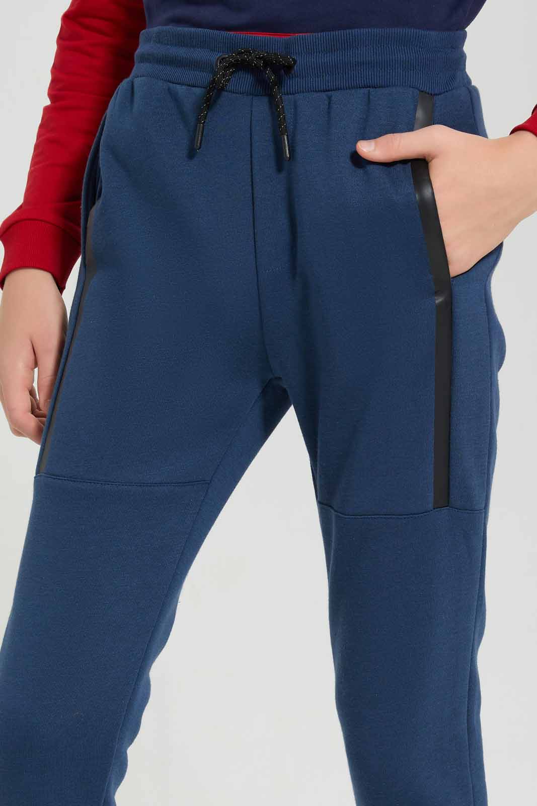 Senior Boys Navy Zipper Jogger