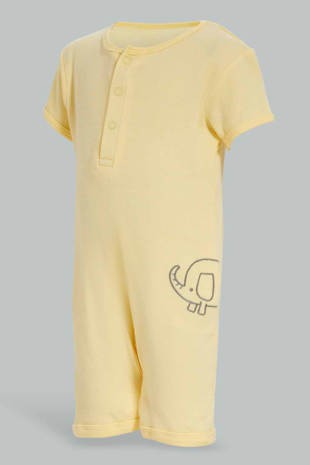 Redtag-Yellow-Girraffe-2-Piece-Pack-Sleep-Suit-Category:Rompers,-Colour:Yellow,-Deals:New-In,-Dept:New-Born,-Filter:Baby-(0-to-12-Mths),-NBB-Rompers,-New-In-NBB-APL,-Non-Sale,-Section:Boys-(0-to-14Yrs),-W22A-Baby-0 to 12 Months