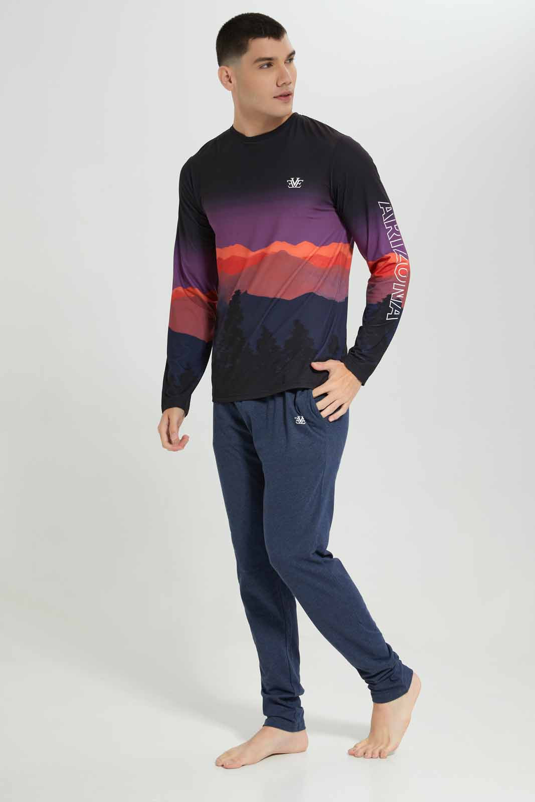 Redtag-Black-L/S-Nature-Graphic-Tee-Category:T-Shirts,-Colour:Black,-Deals:New-In,-Filter:Men's-Clothing,-Men-T-Shirts,-New-In-Men-APL,-Non-Sale,-Section:Men,-W22A-Men's-