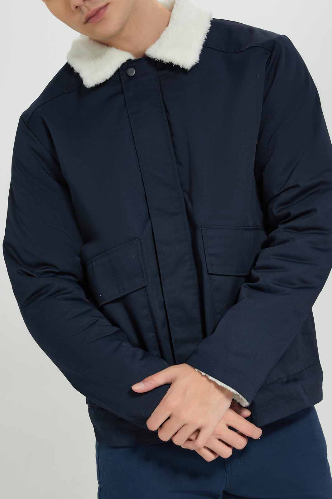 Redtag-Navy-Sherpa-Collar-Jacket-Category:Jackets,-Colour:Navy,-Deals:New-In,-EHW,-Filter:Men's-Clothing,-Men-Jackets,-New-In-Men-APL,-Non-Sale,-Section:Men,-W22B-Men's-