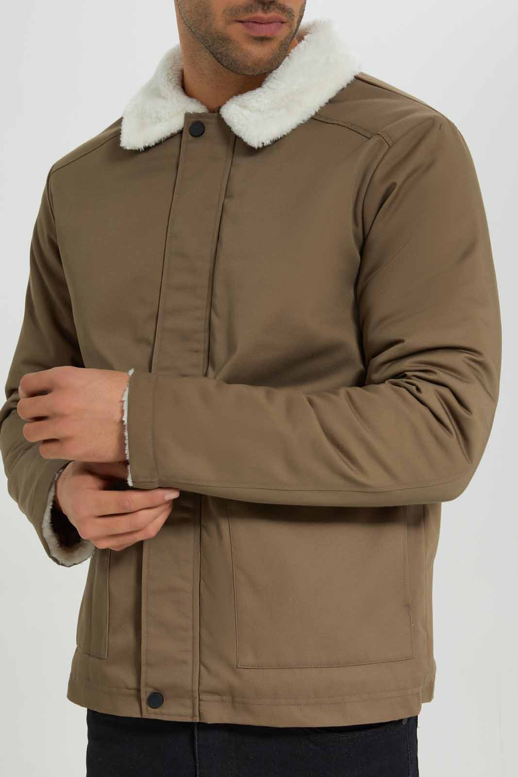 Redtag-Tan-Sherpa-Collar-Jacket-Category:Jackets,-Colour:Tan,-Deals:New-In,-EHW,-Filter:Men's-Clothing,-Men-Jackets,-New-In-Men-APL,-Non-Sale,-Section:Men,-W22B-Men's-