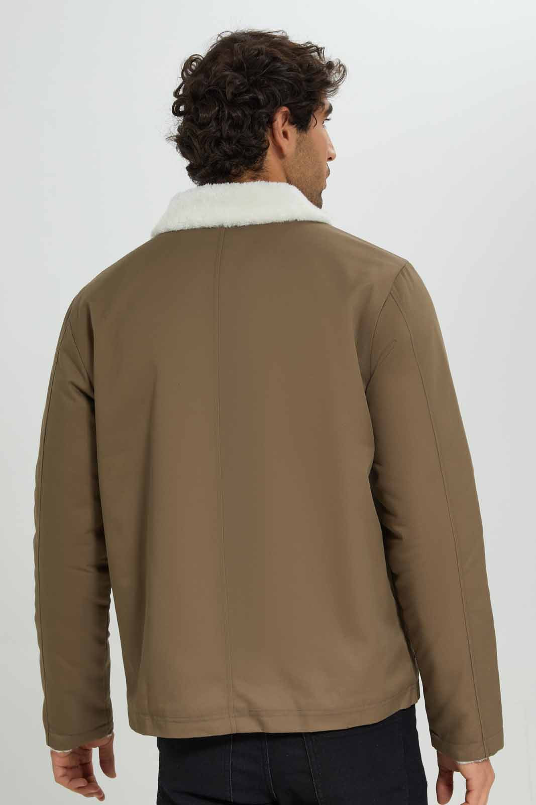 Redtag-Tan-Sherpa-Collar-Jacket-Category:Jackets,-Colour:Tan,-Deals:New-In,-EHW,-Filter:Men's-Clothing,-Men-Jackets,-New-In-Men-APL,-Non-Sale,-Section:Men,-W22B-Men's-
