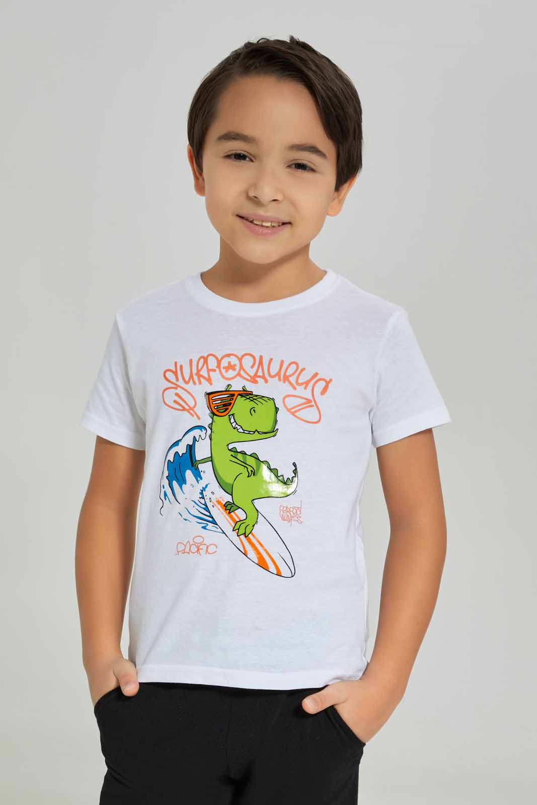 Redtag-White-Short-Sleeve-Gel-Print-T-shirt-BOY-T-Shirts,-Category:T-Shirts,-Colour:White,-Deals:New-In,-Dept:Boys,-Filter:Boys-(2-to-8-Yrs),-New-In-BOY-APL,-Non-Sale,-Section:Boys-(0-to-14Yrs),-TBL,-W22A-Boys-2 to 8 Years