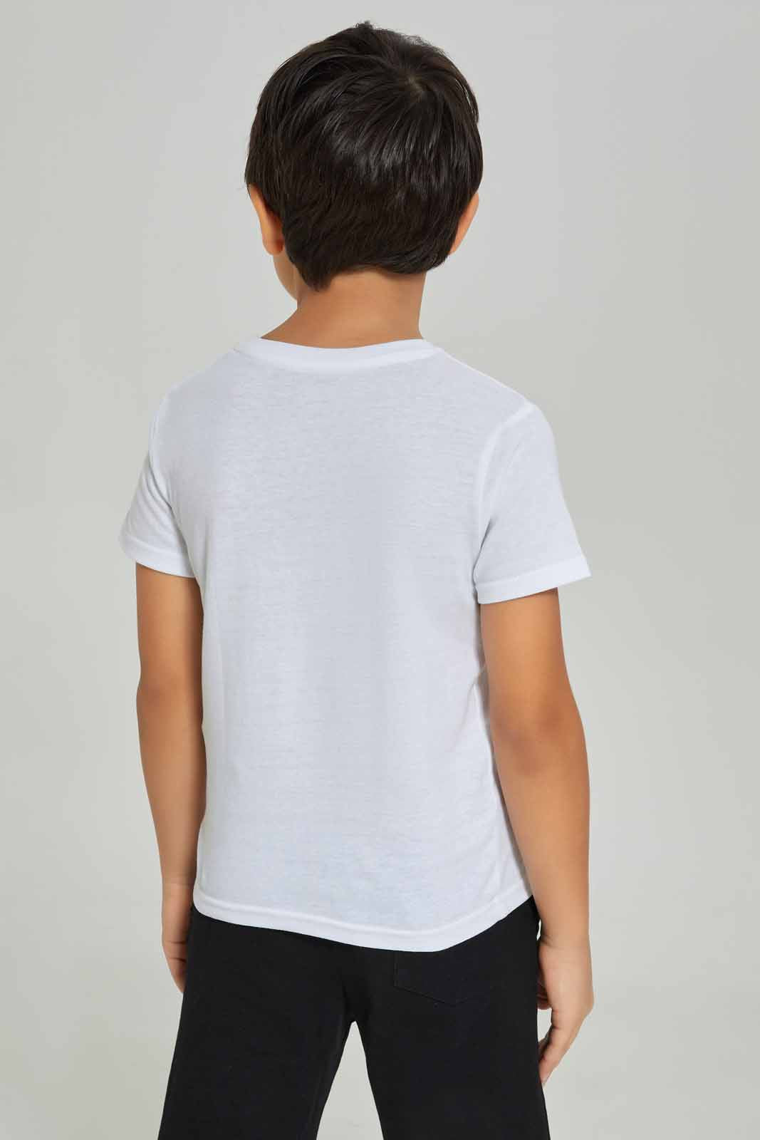 Boys White Dino T-shirt
