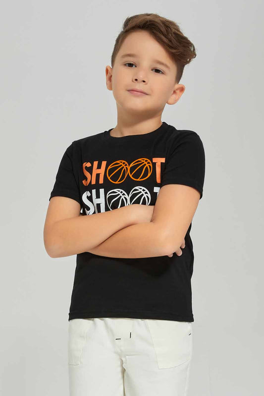 Redtag-Black-Short-Sleeve-Gel-Print-T-shirt-BOY-T-Shirts,-Category:T-Shirts,-Colour:Black,-Deals:New-In,-Dept:Boys,-Filter:Boys-(2-to-8-Yrs),-New-In-BOY-APL,-Non-Sale,-Section:Boys-(0-to-14Yrs),-TBL,-W22A-Boys-2 to 8 Years