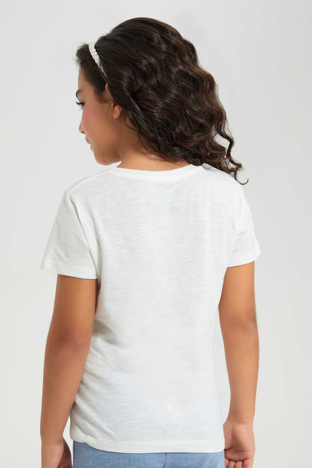 Redtag-White-LS-RIB-Pink-Heart-Placement-Category:T-Shirts,-Colour:White,-Deals:New-In,-Filter:Girls-(2-to-8-Yrs),-GIR-T-Shirts,-New-In-GIR-APL,-Non-Sale,-Section:Girls-(0-to-14Yrs),-TBL,-W22A-Girls-2 to 8 Years