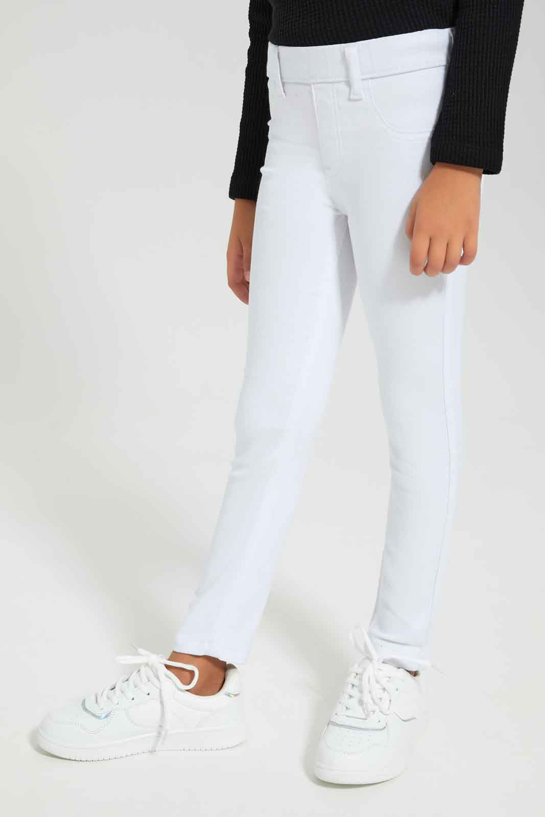 Redtag-White-Jeggings-Category:Jeans,-Colour:White,-Deals:New-In,-Filter:Girls-(2-to-8-Yrs),-GIR-Jeans,-New-In-GIR-APL,-Non-Sale,-Section:Girls-(0-to-14Yrs),-W22A-Girls-2 to 8 Years