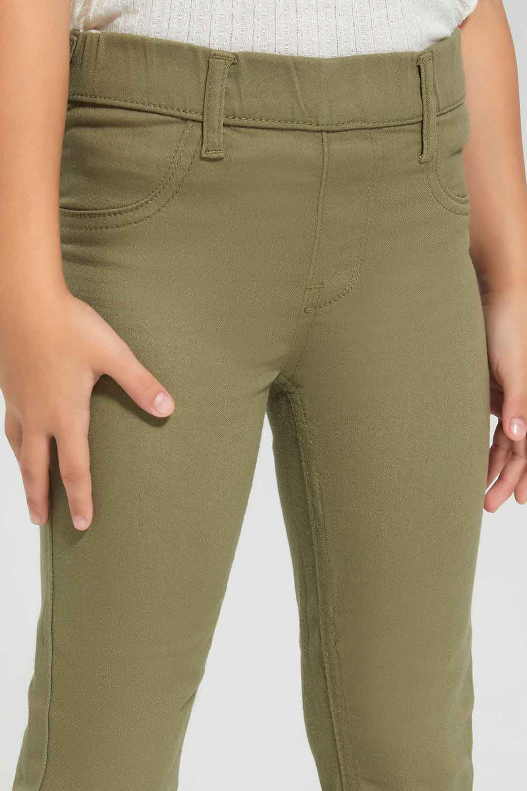 Redtag-Olive-Jeggings-Category:Jeans,-Colour:Olive,-Deals:New-In,-Dept:Girls,-Filter:Girls-(2-to-8-Yrs),-GIR-Jeans,-New-In-GIR-APL,-Non-Sale,-Section:Girls-(0-to-14Yrs),-W22A-Girls-2 to 8 Years