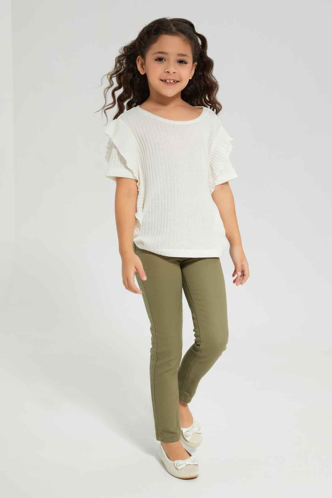 Redtag-Olive-Jeggings-Category:Jeans,-Colour:Olive,-Deals:New-In,-Dept:Girls,-Filter:Girls-(2-to-8-Yrs),-GIR-Jeans,-New-In-GIR-APL,-Non-Sale,-Section:Girls-(0-to-14Yrs),-W22A-Girls-2 to 8 Years