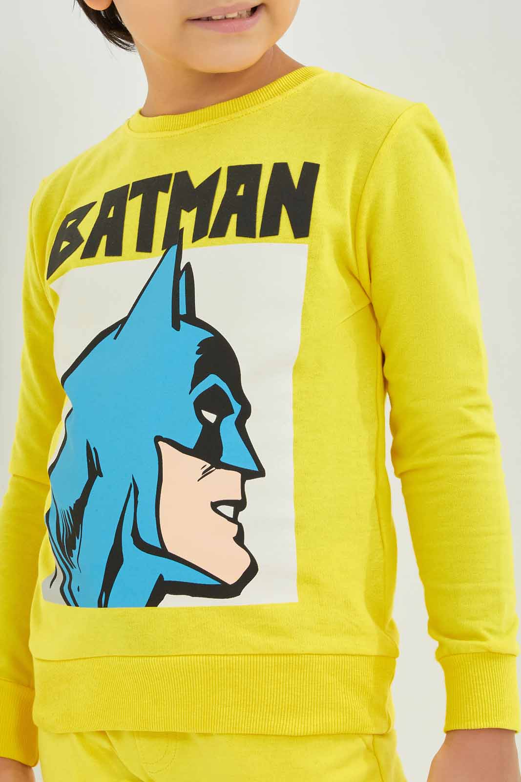 Redtag-Yellow-Batman-Crew-Nech-Sweatshirt-BOY-Sweatshirts,-Category:Sweatshirts,-CHR,-Colour:Yellow,-Deals:New-In,-Filter:Boys-(2-to-8-Yrs),-New-In-BOY-APL,-Non-Sale,-Section:Boys-(0-to-14Yrs),-TBL,-W22B-Boys-2 to 8 Years