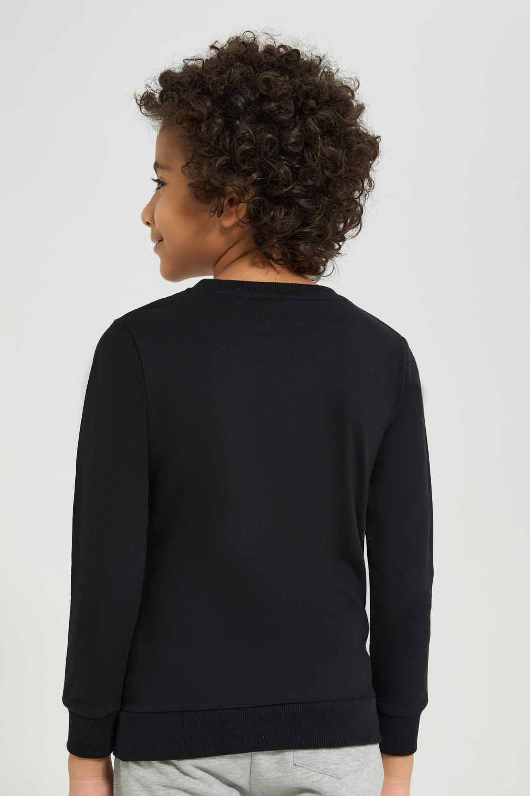 Redtag-Black-Spiderman-Crew-Neck-Sweatshirt-BOY-Sweatshirts,-Category:Sweatshirts,-CHR,-Colour:Black,-Deals:New-In,-Filter:Boys-(2-to-8-Yrs),-New-In-BOY-APL,-Non-Sale,-Section:Boys-(0-to-14Yrs),-TBL,-W22B-Boys-2 to 8 Years