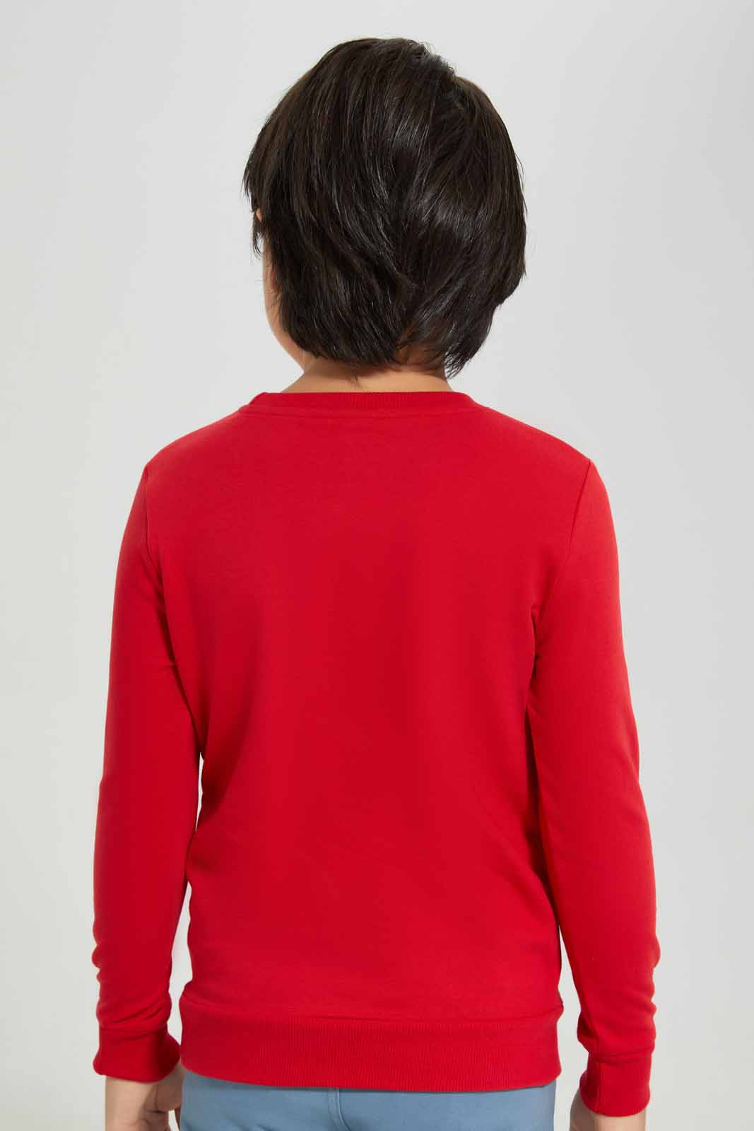 Redtag-Red-Micky-Mouse-Crew-Neck-Sweatshirt-BOY-Sweatshirts,-Category:Sweatshirts,-CHR,-Colour:Red,-Deals:New-In,-Filter:Boys-(2-to-8-Yrs),-New-In-BOY-APL,-Non-Sale,-Section:Boys-(0-to-14Yrs),-TBL,-W22B-Boys-2 to 8 Years