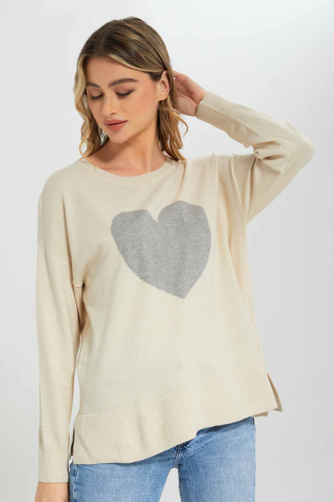 Redtag-Ivory-Jacquard-Crew-Neck-Pullover-Category:Pullovers,-Colour:Ivory,-Deals:New-In,-Filter:Women's-Clothing,-New-In-Women-APL,-Non-Sale,-Section:Women,-W22B,-Women-Pullovers-Women's-