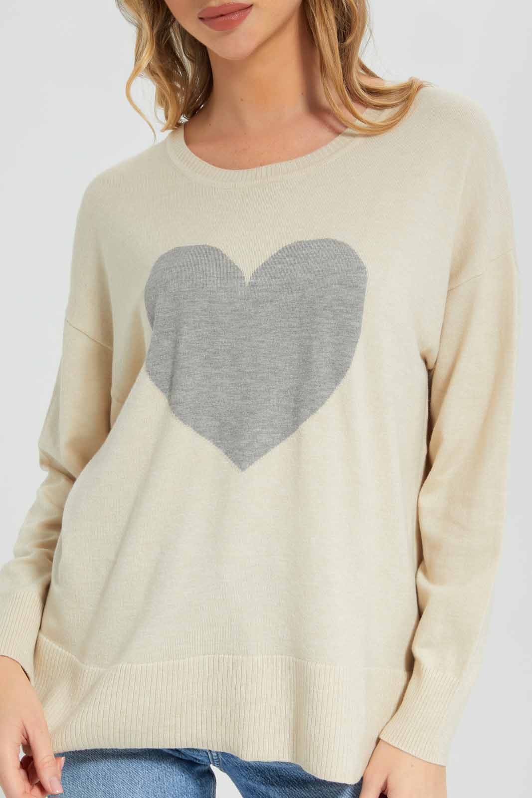 Redtag-Ivory-Jacquard-Crew-Neck-Pullover-Category:Pullovers,-Colour:Ivory,-Deals:New-In,-Filter:Women's-Clothing,-New-In-Women-APL,-Non-Sale,-Section:Women,-W22B,-Women-Pullovers-Women's-