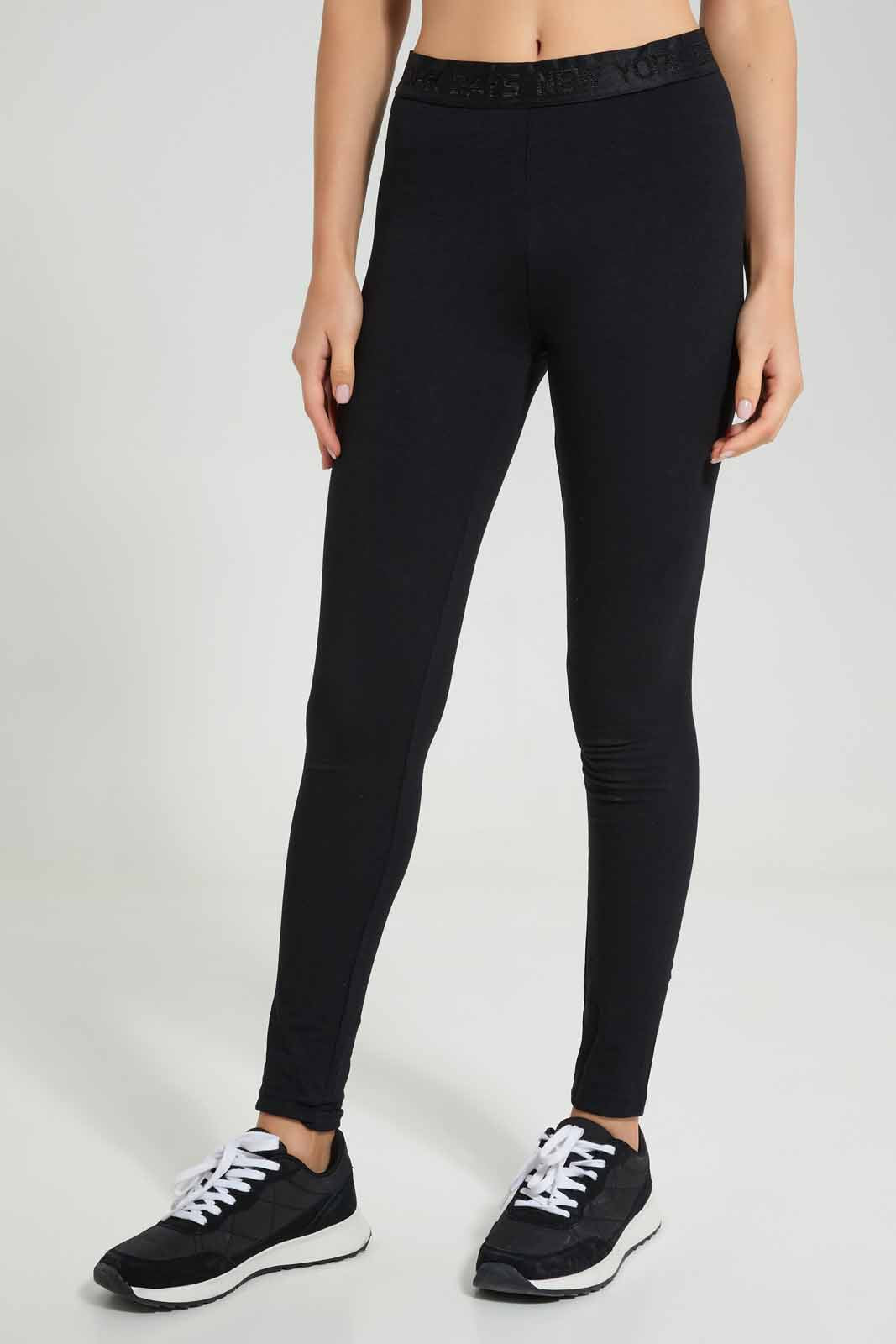 Redtag-Black-Skinny-Side-Print-Leggings-Category:Jeggings,-Colour:Black,-Deals:New-In,-Filter:Women's-Clothing,-New-In-Women-APL,-Non-Sale,-Section:Women,-W22A,-Women-Jeggings-Women's-
