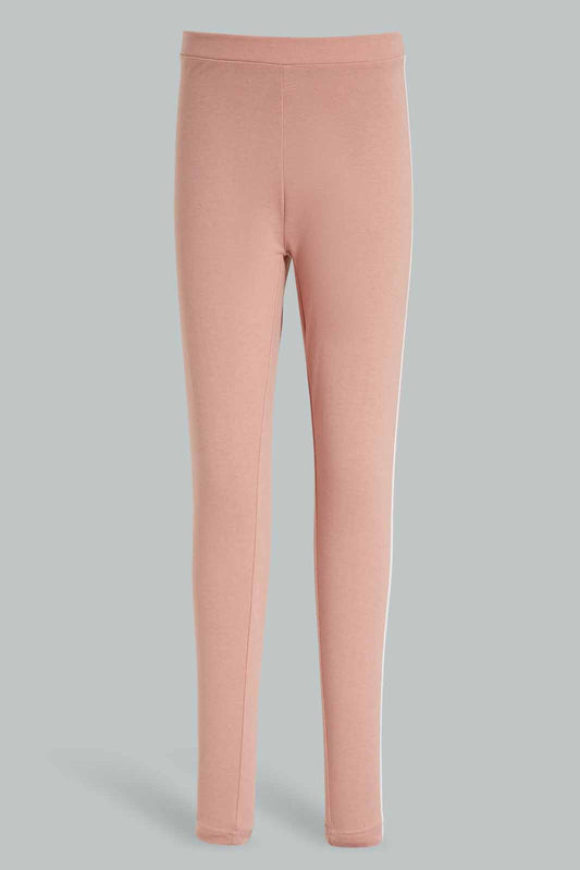 Redtag-Pink-Skinny-Side-Print-Leggings-Category:Jeggings,-Colour:Apricot,-Deals:New-In,-Filter:Women's-Clothing,-New-In-Women-APL,-Non-Sale,-Section:Women,-W22A,-Women-Jeggings-Women's-