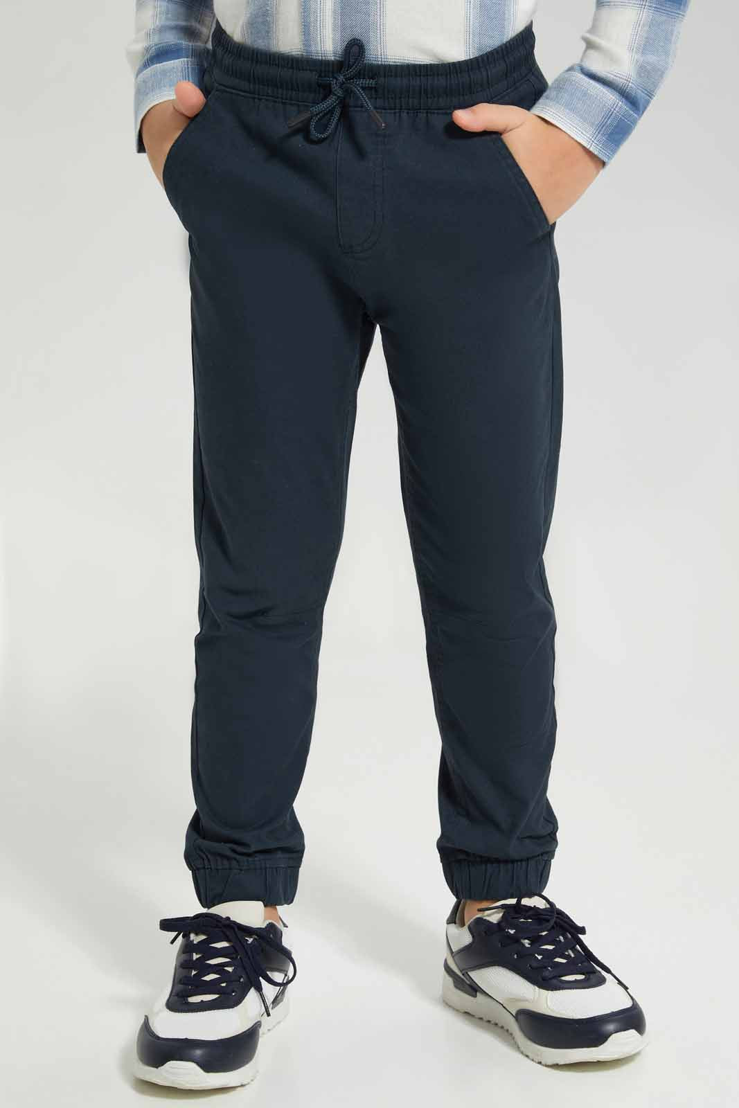 Redtag-Navy-Twill-Stretch-Jogger-BOY-Trousers,-Category:Trousers,-Colour:Navy,-Deals:New-In,-Filter:Boys-(2-to-8-Yrs),-New-In-BOY-APL,-Non-Sale,-Section:Boys-(0-to-14Yrs),-TBL,-W22B-Boys-2 to 8 Years
