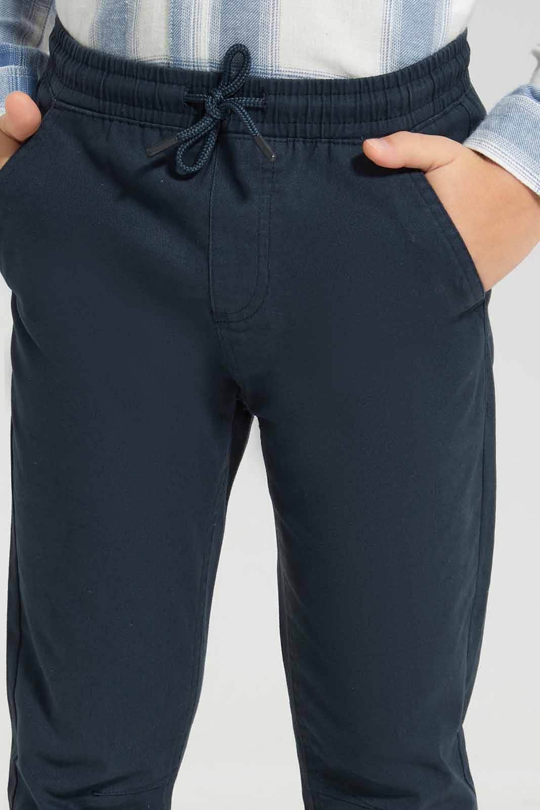 Redtag-Navy-Twill-Stretch-Jogger-BOY-Trousers,-Category:Trousers,-Colour:Navy,-Deals:New-In,-Filter:Boys-(2-to-8-Yrs),-New-In-BOY-APL,-Non-Sale,-Section:Boys-(0-to-14Yrs),-TBL,-W22B-Boys-2 to 8 Years