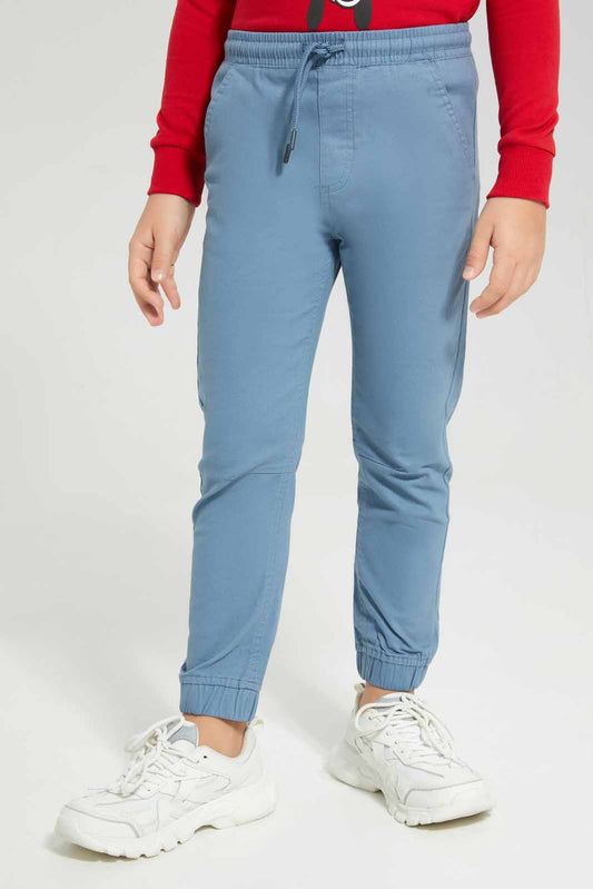 Redtag-Blue-Twill-Stretch-Jogger-BOY-Trousers,-Category:Trousers,-Colour:Blue,-Deals:New-In,-Filter:Boys-(2-to-8-Yrs),-New-In-BOY-APL,-Non-Sale,-Section:Boys-(0-to-14Yrs),-TBL,-W22B-Boys-2 to 8 Years