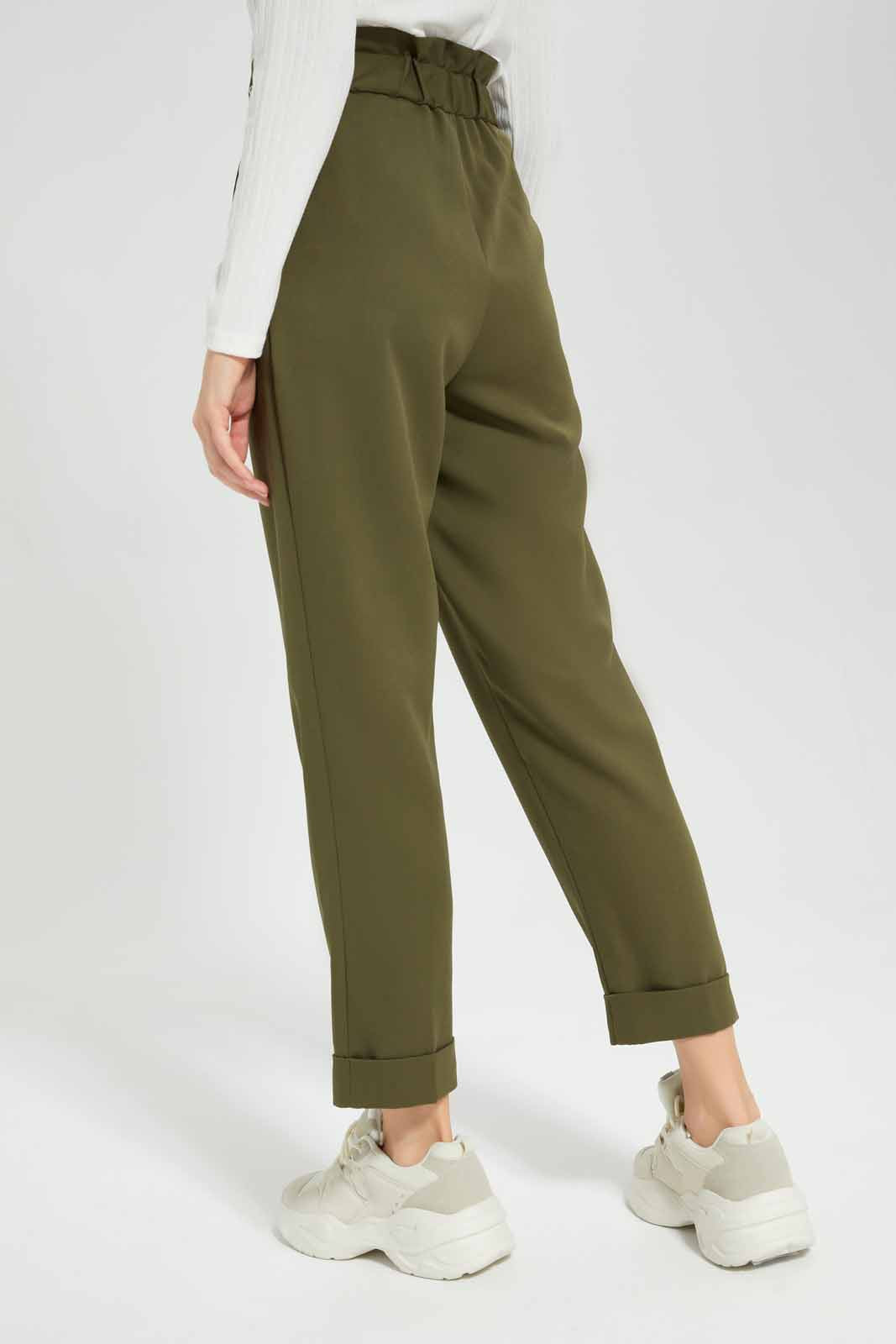 Redtag-White-Mock-Buckle-Waist-Band-Trouser-Category:Trousers,-Colour:White,-Deals:New-In,-Filter:Women's-Clothing,-New-In-Women-APL,-Non-Sale,-Section:Women,-W22B,-Women-Trousers-Women's-