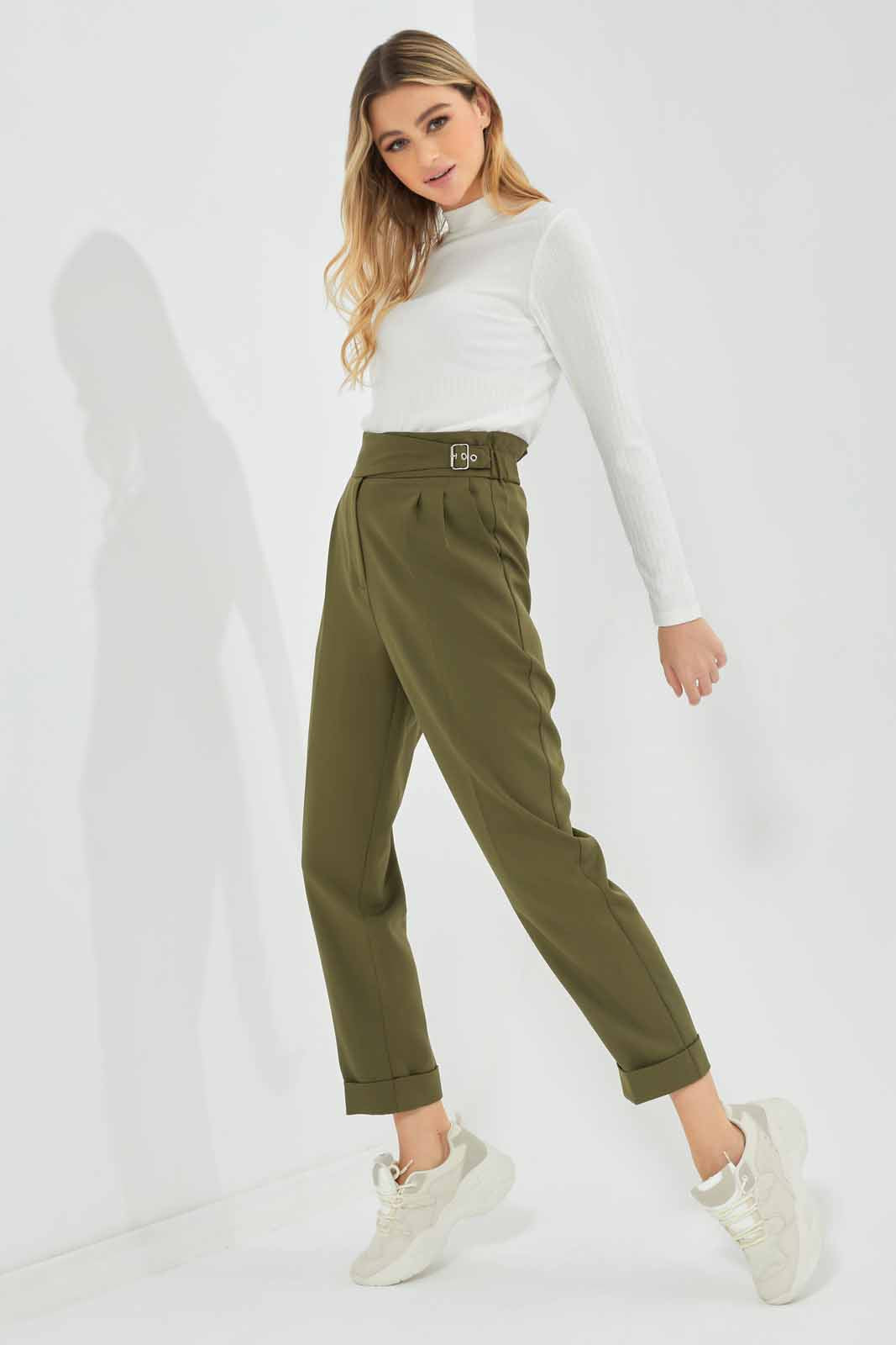 Redtag-White-Mock-Buckle-Waist-Band-Trouser-Category:Trousers,-Colour:White,-Deals:New-In,-Filter:Women's-Clothing,-New-In-Women-APL,-Non-Sale,-Section:Women,-W22B,-Women-Trousers-Women's-