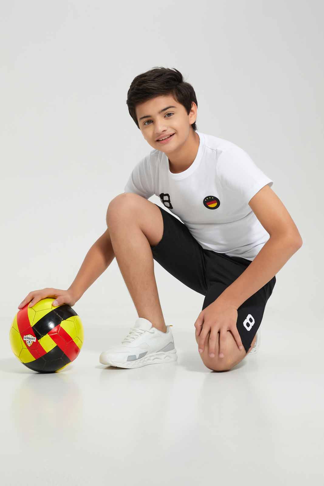 Redtag-Black-Germany-World-Cup-Active-Shorts-BSR-Shorts,-Category:Shorts,-Colour:Black,-Deals:New-In,-Filter:Senior-Boys-(8-to-14-Yrs),-New-In-BSR-APL,-Non-Sale,-Section:Boys-(0-to-14Yrs),-W22A-Senior-Boys-