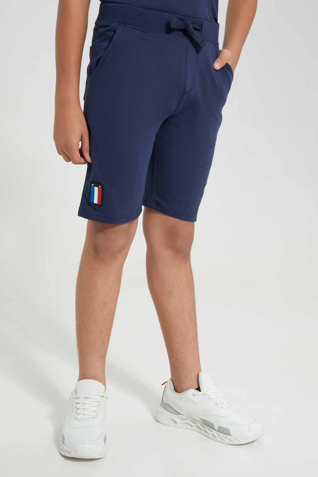 Redtag-Royal-Blue-France-World-Cup-Active-Shorts-BSR-Shorts,-Category:Shorts,-Colour:Blue,-Deals:New-In,-Filter:Senior-Boys-(8-to-14-Yrs),-New-In-BSR-APL,-Non-Sale,-Section:Boys-(0-to-14Yrs),-W22A-Senior-Boys-