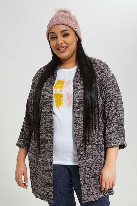 Redtag-3/4-Sleeve-Long-Cardigan-with-Pockets-Category:Jackets,-Colour:Assorted,-Deals:New-In,-Filter:Plus-Size,-LDP-Jackets,-New-In-LDP-APL,-Non-Sale,-Section:Women,-W22B-Women's-