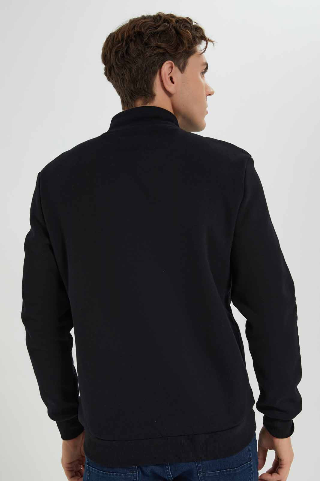 Redtag-Black-Sherpa-Zip-Thru-Sweatstirt-Category:Sweatshirts,-Colour:Black,-Deals:New-In,-EHW,-Filter:Men's-Clothing,-Men-Sweatshirts,-New-In-Men-APL,-Non-Sale,-Section:Men,-W22B-Men's-